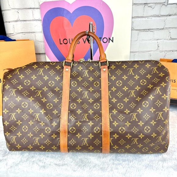 Louis Vuitton Keepall 55 Duffel Bag Travel Bag with lock key, tag poignet - Picture 2 of 16